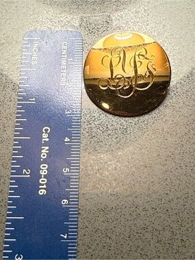 Vintage (?antique) yellow Gold-Filled pin/brooch with “LYS” initials